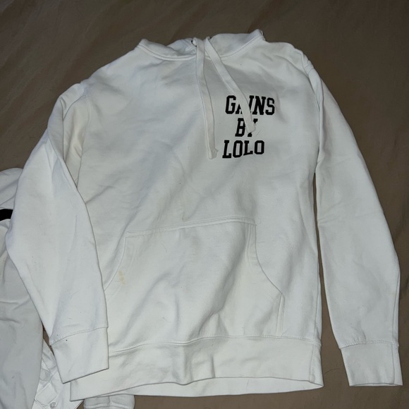 Gym workout hoodie, white medium - Picture 2 of 3
